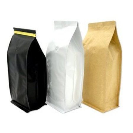 SEALER SALES 8oz 225g Foil Square Bottom Gusseted Bags, Matte Black, 1000PK FSB8ZM3-NN